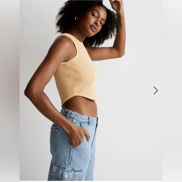 NWT limited edition Rivet and Thread cropped waffle knit fitted tank size L - Picture 4 of 9